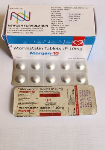 10mg Atorgen Tablets, Composition : Atorvastatin, Prescription/non Prescription : Prescription, Packaging Type : Strips