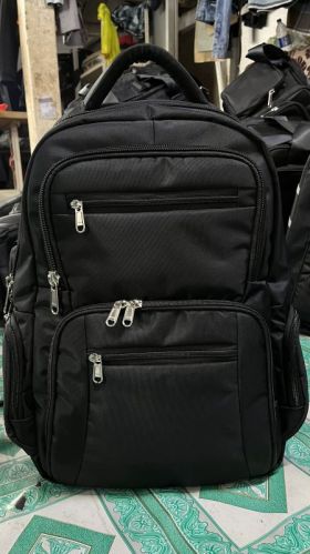 Plain Leather Laptop Backpack, Packaging Type : Black