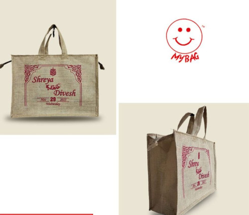 Printed Jute Promotional Bags, Shape : Square for Casual, Grocery