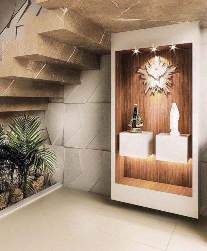 Plain Polished Pooja Unit, Packaging Type : Brown