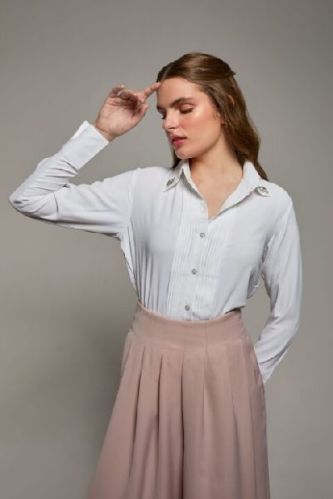 Women Morning Bloom White Shirt