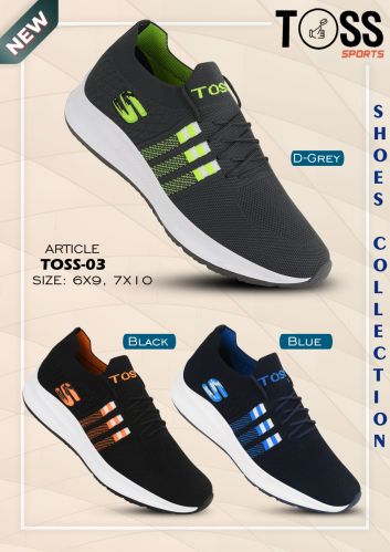 Canvas Toss-03 Mens Sports Shoes, Color : Dark Grey, Black & Blue