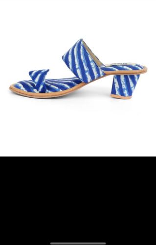 Cotton Fabric Block Heels Lehariya Sandals, Outsole Material : PU