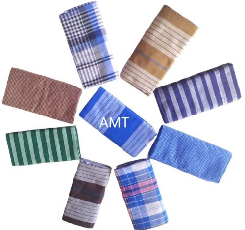 Checkered Cotton 2M Lungi One Size Fits All Casual Wear
