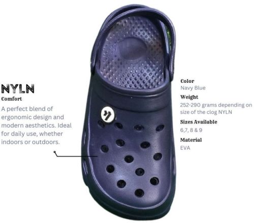 Nyln Navy Blue Clog 5, 6, 7, 8, 9, 10, 11