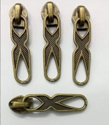 Polished Metal Zipper Slider Antic Runner, Packaging Type : Yellow