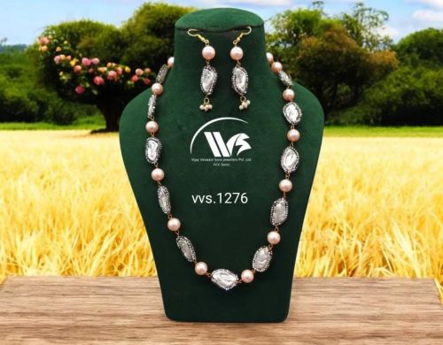 Polished Crystal Mala For Clothing, Garments Decoration