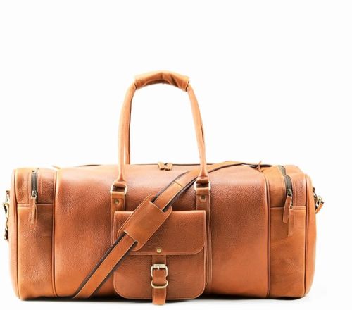 Plain Kalpana Enterprises Male Leather Duffle Bags, Shape : Round
