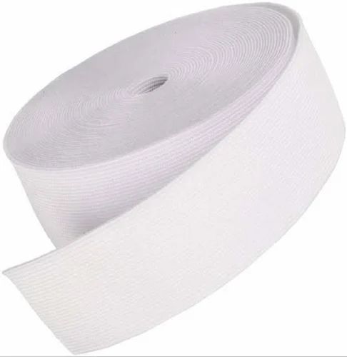 Plain Nylon Crochet Elastic Tape, Color : White 18mm, 20mm, 30mm