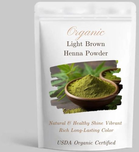 Organic Light Brown Henna Powder, Packaging Type : Plastic Packet