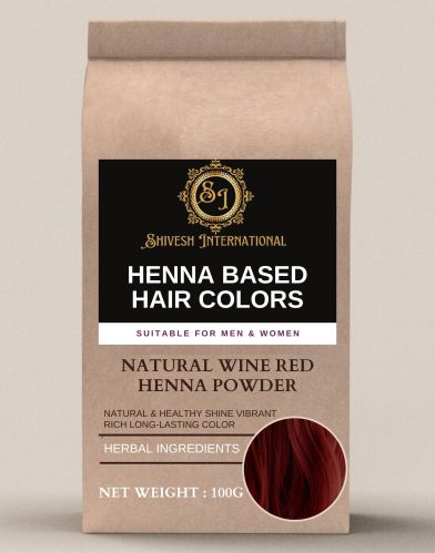 Shivesh International Wine Red Henna Based Hair Color, Form : Powder