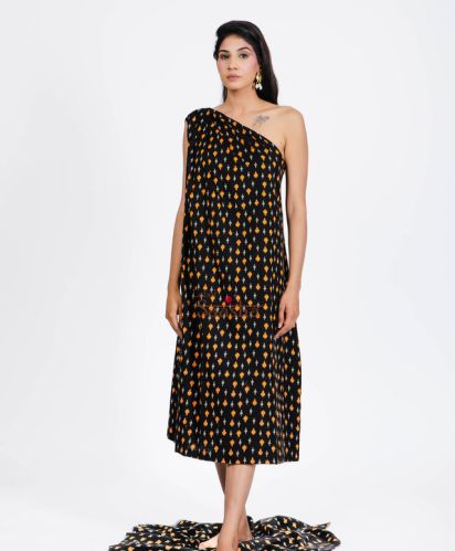 Printed Cotton Apara Dress, Sleeve Style : Sleeveless