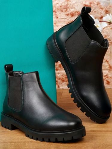 PU Leather Women Ladies Boots, Color : Black Casual Wear