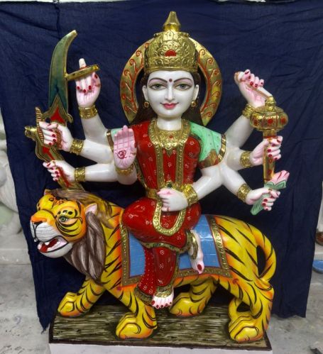 Marble Amba Mata Moorti For Worship, Temple