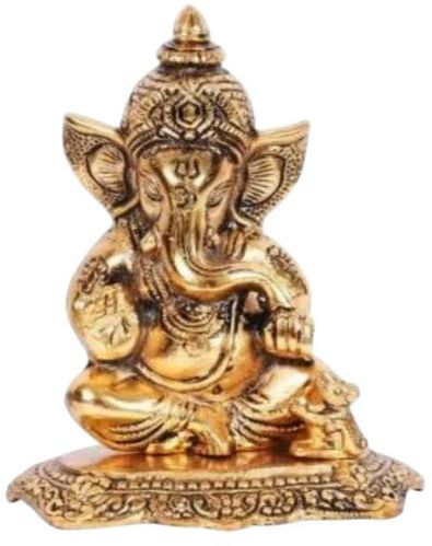 Alluminium Ganesh With Mouse Statue For Home Decor