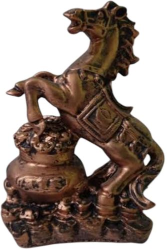 Sep Polished Polyresin Coiin Horse Statue Antique For Gifting, Home