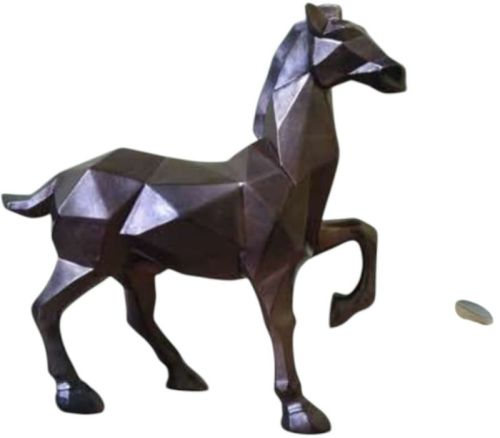 Sep Polyresin Standing Geometric Horse Statue, Color : Multicolor