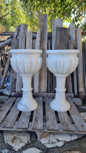 Non Polished Marble Planter, Color : Black, Pink, White, Yellow 24 Inch