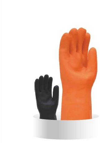 Orange and Black Leefist Hand Care Industrial Rubber Glove