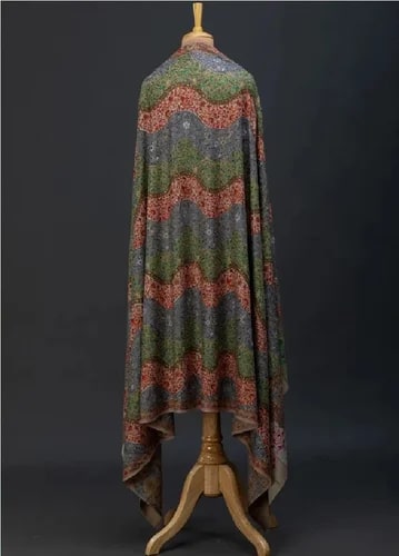 Sku AS01103366 Kalamkari Pashmina Shawl Party Wear 110x220 Cm, Technics : Handloom