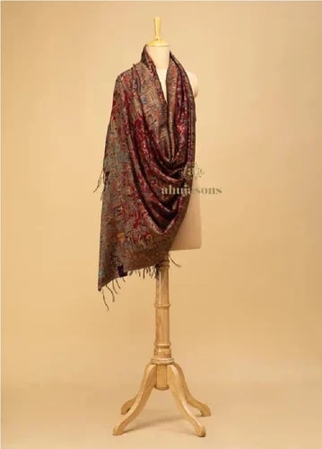 Embroidered Sku AS01251191 Silk Dupatta, Color : Multi Color, Technics : Handloom