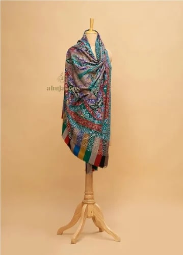 Sku AS01295884 Kalamkari Pashmina Shawl Party Wear 110x220 Cm, Gender : Female
