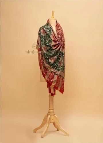 Sku AS01302825 Kalamkari Pashmina Shawl Party Wear 110x220 Cm, Gender : Female