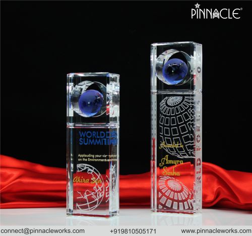 Dotted Polished Crystal Trophies, Color : Transparent, Certification : Iso 9001:2008 Certified