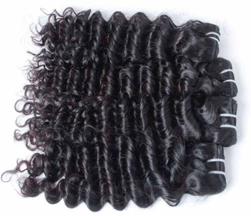 Raw indian deep wavy hair extensions Casual Wear Curly, Weight : 100-150gm