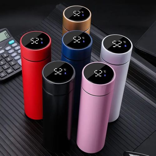 Steel Temperature Display Bottle, Color : Black, White, Red, Pink Blue For Drinking Tea