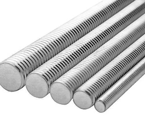 Decent Impex Polished. Stainless Steel Threaded Rod, Color : Silver