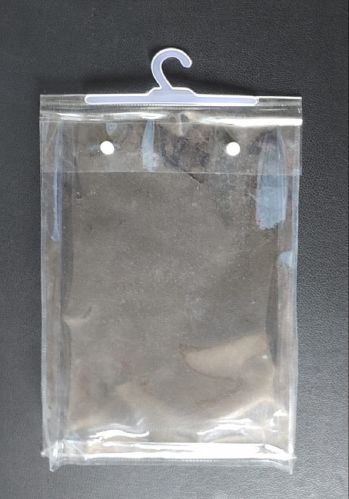 Polished PVC Hanger Pouch, Color : Transparent, Speciality : Durable, Fine Finishing, Packaging Type : Packet