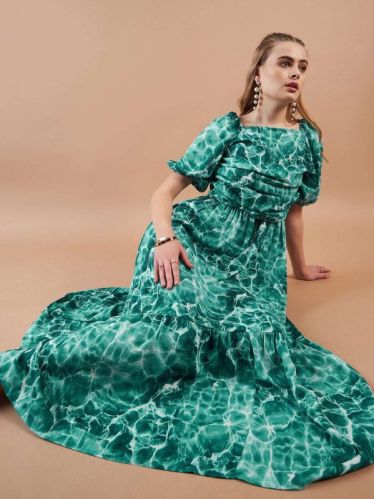 Party Wear Floral Maxi Gown Dress