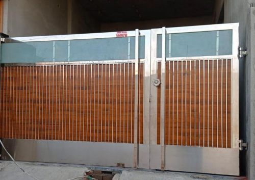 Polished Steel Gate Designer For College, Outside The House, Parking Area, School