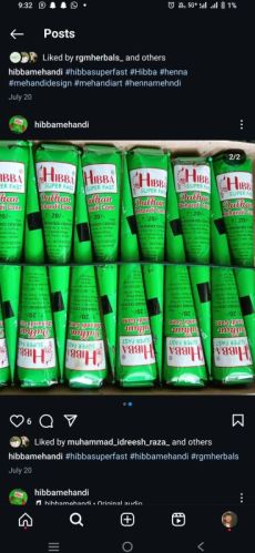 Organic Hibba Super Fast Mehandi Cone, Brand Name : RGM HERBALS