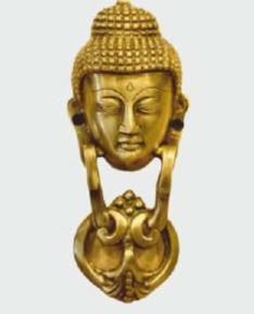 Polished Brass Buddha Door Knocker, Color : Golden