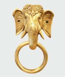 Polished Brass Elephant Door Knocker, Color : Golden