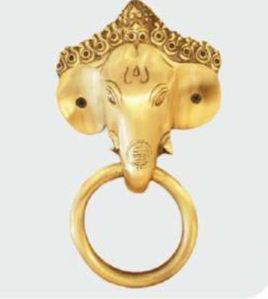 Polished Brass Ganesha Door Knocker, Color : Golden