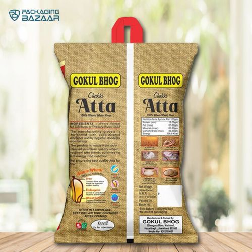 BOPP Loop Handle Atta Packaging Bag, Closure Type : Heat Seal