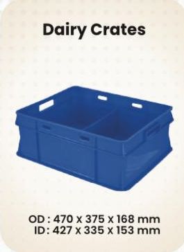 HDPE Plastic Dairy Crates, Color : Black Solid Box For Milk Storage