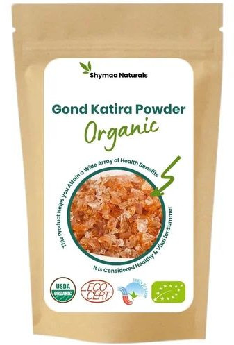 Shymaa Organic Gond Katira Powder, Color : Light Yellow, Grade : Industry Grade, Packaging Type : HDPE Bag