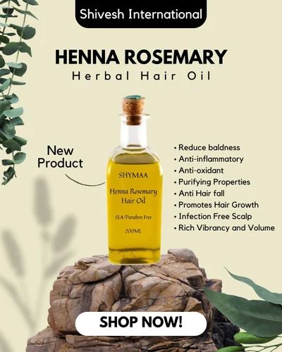 Organic Henna Rosemary Hair Oil, Packaging Type : Plastic Bottle