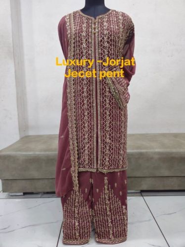 Ladies Luxury Sharara Suit With Dupatta All Sizes Party Wear, Technics : Machine Made