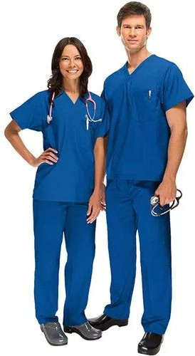 Plain Cotton Hospital Doctor Uniform, Color : Blue Xl, Xxl