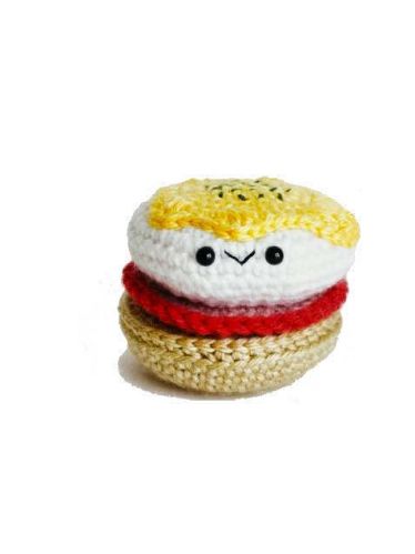 Multicolor Crochet Stuffed Egg Benedict Toy, For Gift Play