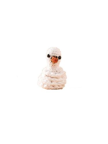 White Kaarak Wool Crochet Stuffed Swan Toy, For Gift Play