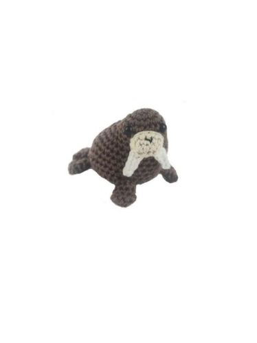 Brown Kaarak Wool Crochet Stuffed Walrus Toy, For Gift Play