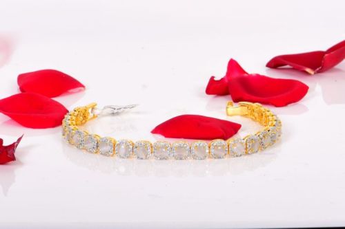 PGJ Polished Cubic Zirconia Brass Cz Bracelet Daily