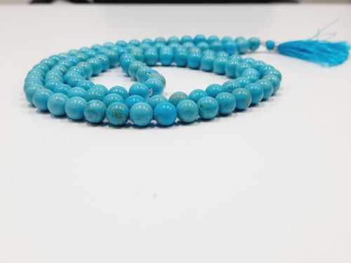 Blue Agarwal Gems Crystals Turquoise Jaap Mala, For Jewelry, Size : 6, 8, 10 Mm