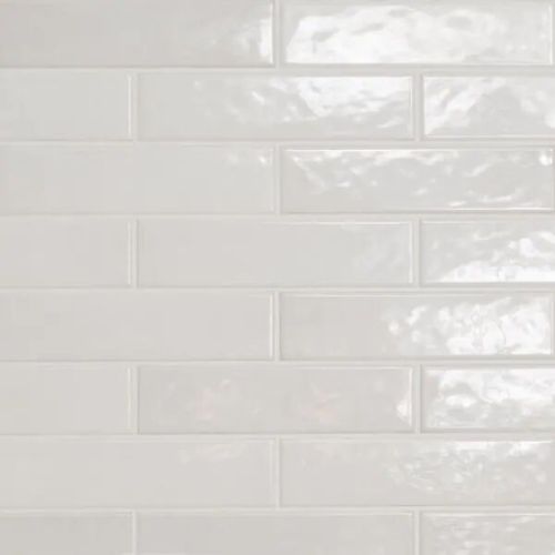 White Square Glossy Finish Wall Tile